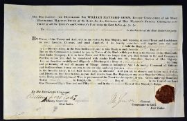 East India Company Commission Document 1853 appointing Henry Macfarlane Norris to be a Lieutenant in