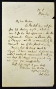 Judaica Medicine Sir John Simon Autographed Letter with Wellington St Thursday to the top,