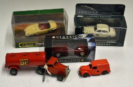 Tri-ang Minic Toys Selection to include Clockwork BP petrol tanker articulated lorry with key (