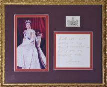 Royalty HRH Princess Marina of Greece and Denmark signed photograph display later Duchess of Kent,