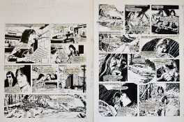 Original Comic Artwork Two pages of David Cassidy original pen and ink comic strip artwork by Alan