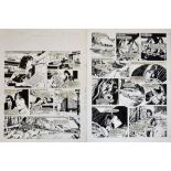 Original Comic Artwork Two pages of David Cassidy original pen and ink comic strip artwork by Alan