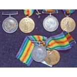 3 x WWI British War and Victory Medal Pairs 85082 Breckon, 58372 Pearson and 203601 Rycroft