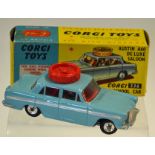 Corgi No.236 Austin A60 De Luxe Saloon "Motor School" Car - pale blue, red interior and roof disc,