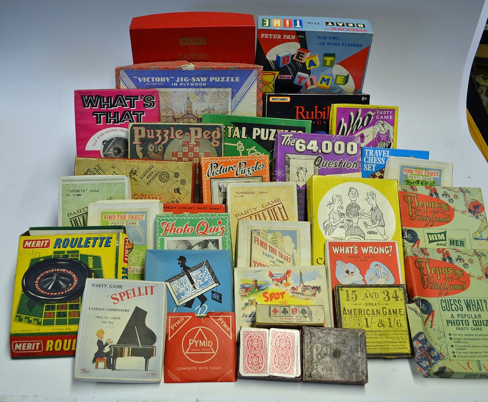Large Selection of assorted games and puzzles 1920-60s all appear in good condition and complete,