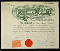 Great Britain Share Certificate Aerial Motorcycle Components Limited 1928 (Manufacturer of the