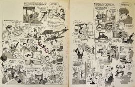 Original Comic Artwork Hand Drawn Benny Hill Story Board Artwork in original Pen & Ink By Bill