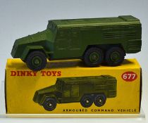 Dinky Toys Armoured Command Vehicle No.677 in good condition with original box (writing on)