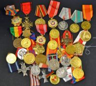 Selection of 60 Foreign military medals featuring medals from Hungary, Poland, Russia, all having