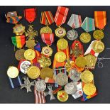 Selection of 60 Foreign military medals featuring medals from Hungary, Poland, Russia, all having