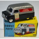 Corgi No.421 Bedford "Evening Standard" Van - silver, black, flat spun hubs - Excellent in a