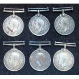 WWI British War Medals 55031 Hemmingway, 90327 Barker, 3710 Joyser, 27927 Ewbank, M2-121061