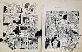 Original Comic Artwork Man About the House featuring in The Look-in Comic Double page spread from