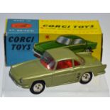 Corgi No.222 Renault Floride metallic green body, red interior, silver trim, flat spun hubs -