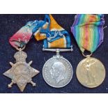 WWI Trio Medal 1686 Pte W E Nellis West York Regiment