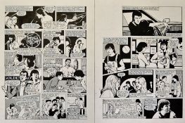 Original Comic Artwork Hand Drawn Pop Star Paul Young Story Board Artwork in original Pen & Ink by