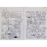 Original Comic Artwork Three pages of Rugrats TV cartoon original comic pen and ink artwork by