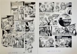 Original Comic Artwork Two pages of Bucks Fizz original pen and ink comic strip artwork by Kim