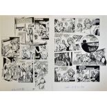 Original Comic Artwork Two pages of Bucks Fizz original pen and ink comic strip artwork by Kim