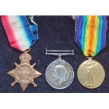 WWI Trio Medal 3-8428 Pte T Lewis York Regiment