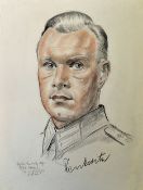 Original Artwork Roman Zenzinger of a German Army Captain displaying a fine portrait in pencil