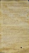 Ipswich Court Roll 1327 in relation to the Manor of Ulveston, with text on both sides, approx. 47