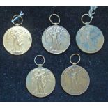 WWI Victory Medals 35287 Antham, 182400 Anderson, and 3x others (5)