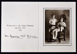 Royalty 1992 Signed Prince and Princess of Wales Christmas card signed Charles and Diana depicting