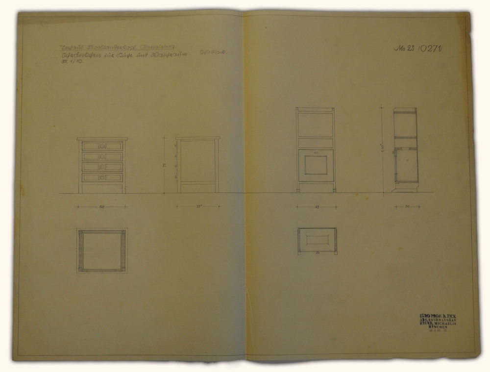 Collection of Original 1937 Hand Drawn Architectural Drawings of Adolf Hitler's Teahouse 'Teehaus - Image 15 of 18