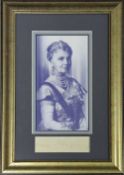 Royalty HRH Princess Alice Mary Countess of Athlone signed print display the longest lived