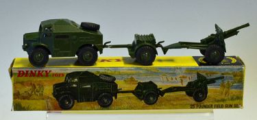 Dinky Toys 25 Pounder Field Gun Set No.697  to include Artillery Tractor No.688, Trailer No.687