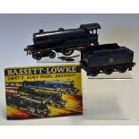 Bassett-Lowke 0 Gauge Prince Charles Clockwork Locomotive 4-4-0 with tender, 62078, missing one side