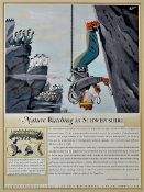 Original Advertising Poster Schweppes original artwork Schweppes 'Nature Watching in Schweppshire'