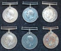 WWI British War Medals 4550 Grundy, 312246 Waudby, LZ3861 Kirkton, 58448 Easson, 80892 Clifford