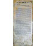 India The Punjab Muslim League printed document on a single leaf of parchment, undated but between