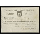 The Bridport Railway Company Share Certificate 1857 for One £10 share a 9 mile broad Gauge branch
