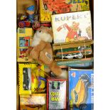 Mixed selection of toys to include Tudor Rose Jeep Boxed, Echo Wild West Horse, Clockwork Train,