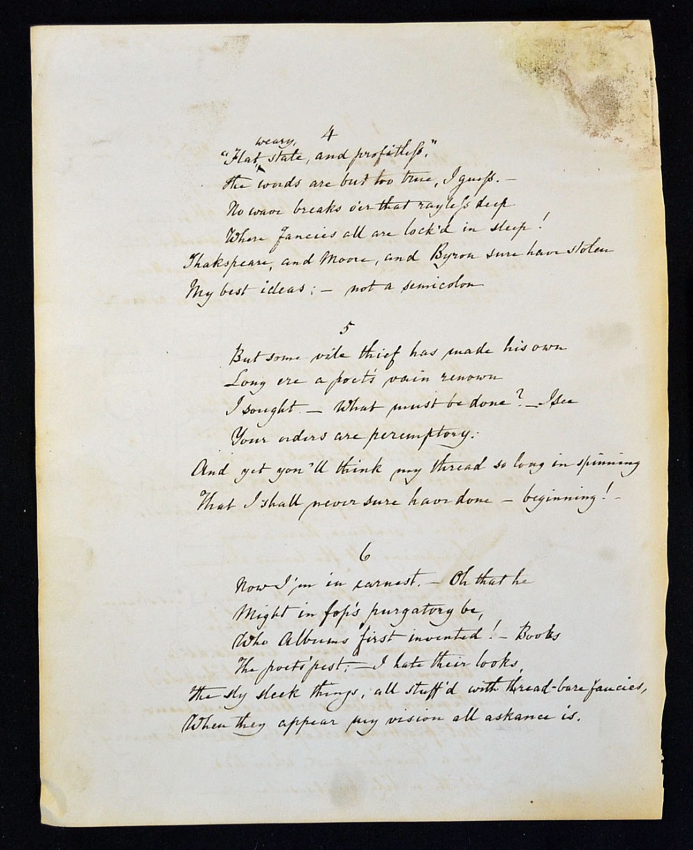 John Roby 1793-1850 Unpublished poem of nine stanzas in Roby's own hand, signed and inscribed ' - Image 4 of 5