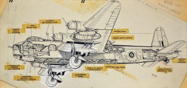 Original Comic Artwork Hand Drawn Military Vehicles Story Board Artwork in original Pen & Ink By