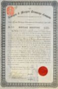 Bond Certificate The Ramsgate & Margate Tramways Company 1883 7% loan Registered Bond for £20