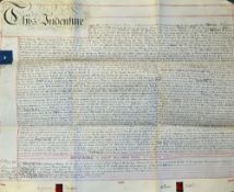 1843 Vellum Indenture Lincoln relating to and appointment of a parcel of land in Quadring in the