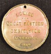 The Great Eastern Steamship Souvenir Medallion 1888 Obverse View of the Ship. Reverse; "Lewis's