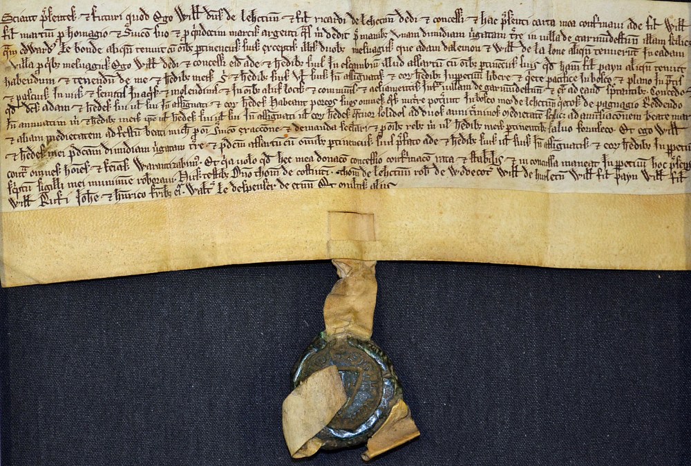 Garmudeston c1240 Deed of Gift in relation to land in the town of Garmudeston, with an intact