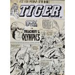 Original Comic Artwork Hand Drawn Tiger Comic Front Cover Story Board Artwork Original Pen & Ink