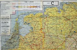 WWII RAF Escape Map of Holland, Belgium North East France and West & Central Germany 1943 issued