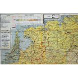 WWII RAF Escape Map of Holland, Belgium North East France and West & Central Germany 1943 issued