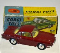 Corgi No.222 Renault Floride dark red body, cream interior, silver trim, flat spun hubs - great