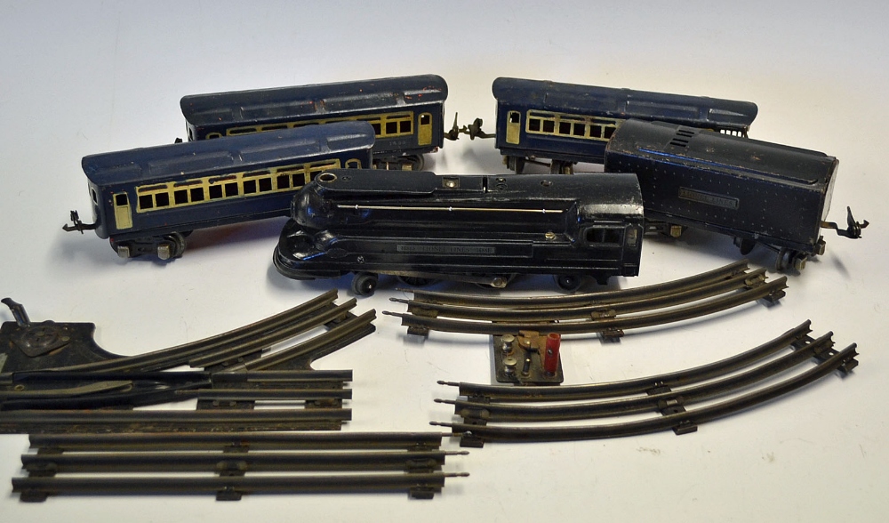 Lionel Lines Pre-War Electric Tinplate Train and Track Selection to include Bullet nose 2-4-2 - Image 2 of 2