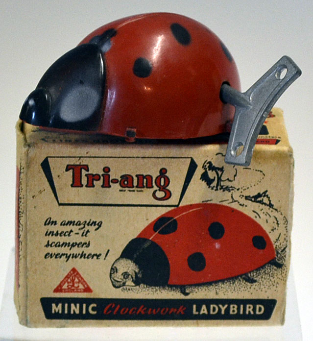 Tri-ang Minic Clockwork Ladybird by Lines Brothers Ltd working in original box and key 8cm (Box is