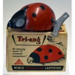 Tri-ang Minic Clockwork Ladybird by Lines Brothers Ltd working in original box and key 8cm (Box is